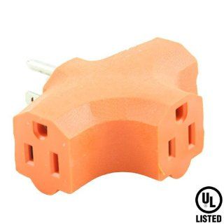 PartPass 3 Triple Grounded Outlets 3 Prong HEAVY DUTY AC Power In Wall Adapter Mount Surge Tap UL Listed, Orange (US Seller)   Electrical Multi Outlets  