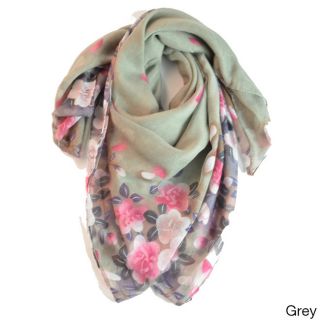 La77 Floral Scarf Grey Size One Size Fits Most