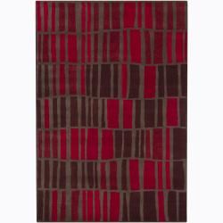 Hand tufted Red/brown Mandara Abstract Wool Rug (5 X 7)