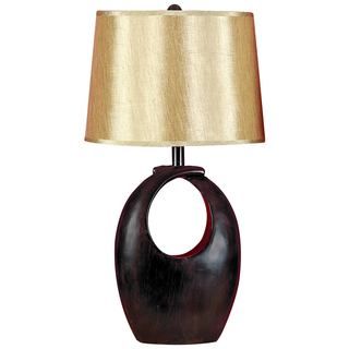 Polystone Black And Gold Table Lamp