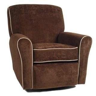 Rockwell Ivory Piping Crush Chocolate Recliner