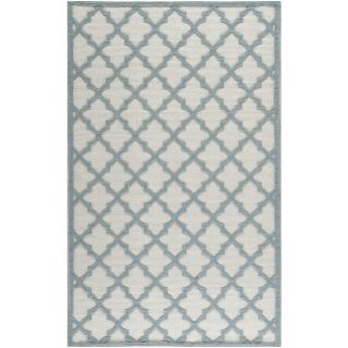 Martha Stewart Vermont Contemporary Ivory/light blue Wool Rug (4 X 6)