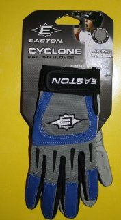 Easton Cyclone Youth Batting Gloves   Grey & Blue (Medium, Pair)  Baseball Batting Gloves  Sports & Outdoors