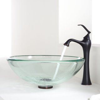 Kraus Bathroom Combo Set Clear 19mm Glass Vessel Sink/faucet