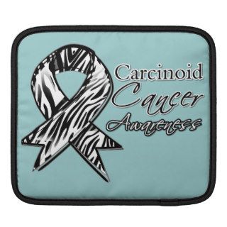 Carcinoid Cancer Zebra Striped Awareness Ribbon iPad Sleeve