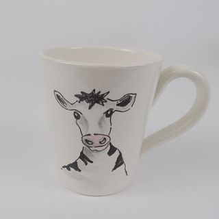 personalised cow mug by fired arts and crafts