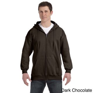 Hanes Hanes Mens Ultimate Cotton 90/10 Full zip Hooded Jacket Brown Size 3XL