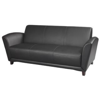 Mayline Santa Cruz Leather Lounge Sofa VCC3 BLKA / VCC3 MAHB Color Black wit