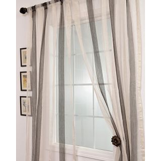 Signature Havannah Ash Striped Linen And Voile Weaved Sheer Curtain