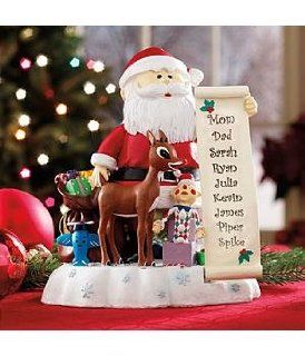Personalized Santa and Rudolph the Red Nosed Reindeer Figurine   Holiday Figurines
