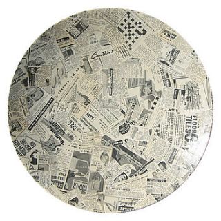 decoupage 1960's magazine platter by bombus