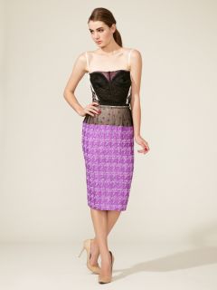 Embroidered Patchwork Bustier Dress by Nina Ricci