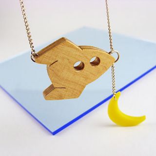 rocket and moon necklace by i am acrylic