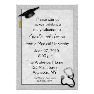 Medical Gray Graduation Invitation