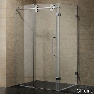 VIGO 60 inch Frameless 0.375 inch Shower Enclosure With Clear Glass Shower Kits