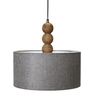 Mudhut Rope Textured Pendant Lamp with Gray Linen Shade
