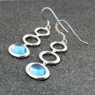 blue topaz three drop earrings by kinnari