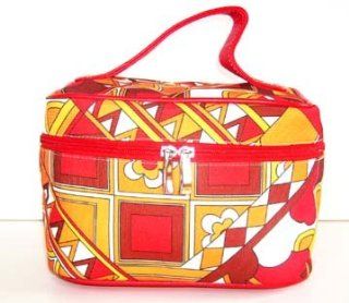 Ascot Make up Cosmetic Train Case in Yellow Pucci inspired print  Cosmetic Bags  Beauty