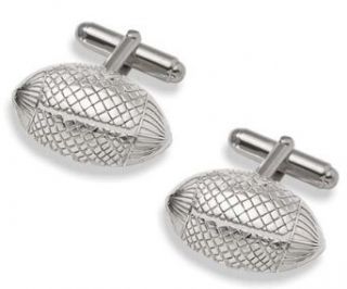 Bowl Championship Series (BCS) Coaches' Trophy Crystal Football Replica 5/8" Cuff Links   Sterling Silver Jewelry Clothing
