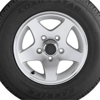 Aluminum Star Mag Trailer Tires and Assembly — 15in. Bias Ply, Model# DM205D5C-5SM  15in. Aluminum Rims