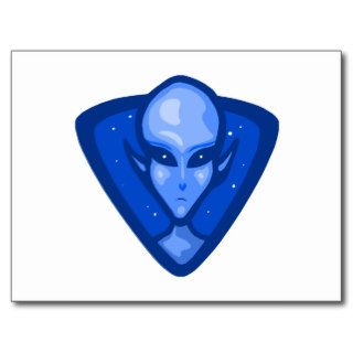 Blue Alien Logo Postcards