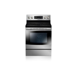 Samsung Smooth Surface Freestanding 5 Element 5.9 cu ft Self Cleaning with Steam Convection Electric Range (Stainless Steel) (Common 30; Actual 29.9062 in)
