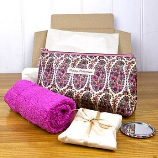 gift set with liberty cosmetic bag by poppy valentine