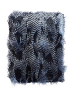 Blue Peacock Faux Fur Throw by Tourance
