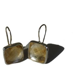 green amethyst earrings silver square drop by amara amara
