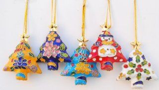 Christmas Tree Cloisonne Ornament   In Various Colors  Decorative Hanging Ornaments  