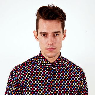 multi colour polka dot mens shirt by intent london