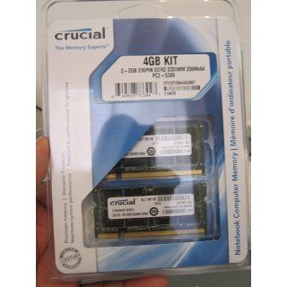 Crucial 4GB Kit (2GBx2) DDR2 667MHz (PC2 5300) CL5 SODIMM 200 Pin Notebook Memory Modules CT2KIT25664AC667 Electronics