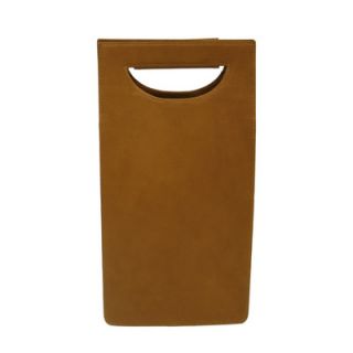 Piel Leather Double Wine Carrier in Saddle