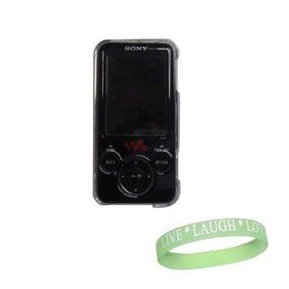 Accessory Kit for Sony Walkman NWZ E430 Series (NWZ   E436 and NWZ   E438) Includes  Clear Crystal Hard Shell Carrying Case + A Live*Laugh*Love Wrist Band   Players & Accessories