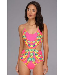 Mara Hoffman Lace Up One Piece Garlands Coral