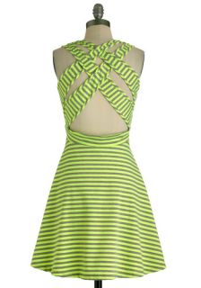 Kiss and Tell Dress in Neon Yellow  Mod Retro Vintage Dresses