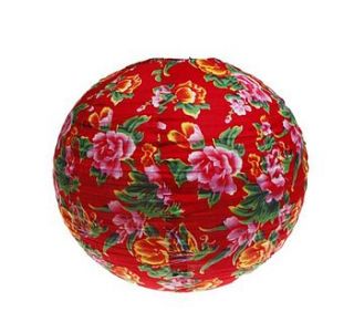 floral fabric lampshade   red by naive