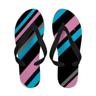 Neon Stripes With Blue and Pink Sandals