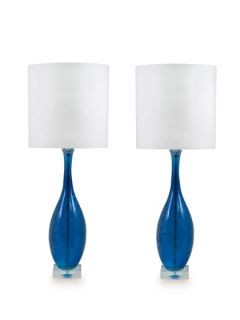 Teardrop Seed Glass Table Lamps (Set of 2) by Lamp Works