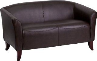 Flash Furniture 111 2 BN GG Hercules Imperial Series Leather Love Seat, Brown/Cherry   Living Room Furniture