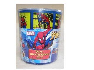 Spider Man 7 Piece Bathroom Set   Bath Waste Bins