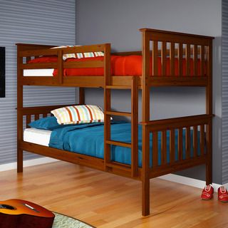 Twin/ Twin Espresso Finish Mission Bunk Bed Donco Kids Kids Beds