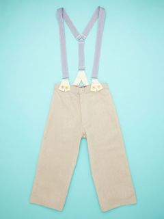 boys  linen suspender pants by Velvet and Tweed