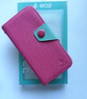 Moz Style Leather Wallet Case for iPhone 5   Pink Cell Phones & Accessories