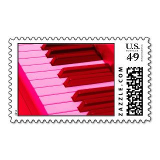 Pink and Red Piano Keyboard Stamps