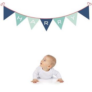bunting name fabric wall sticker by littleprints