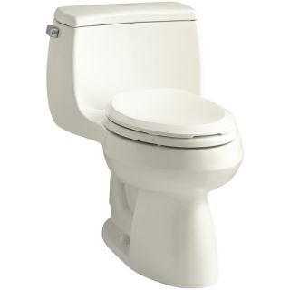 KOHLER Gabrielle Biscuit 1.28 GPF (4.85 LPF) 12 in Rough In WaterSense Elongated 1 Piece Comfort Height Toilet