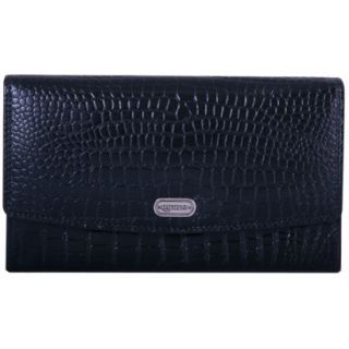 Womens Leatherbay Accordian Croc Leather Wallet