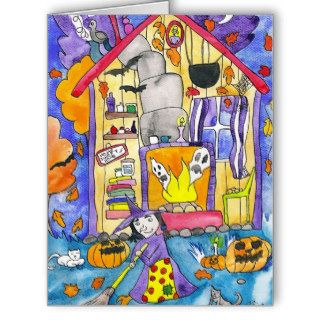 Witch hut Halloween Big Greeting Cards