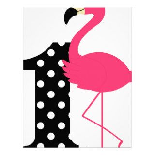 Pink Flamingo One in Polka Dot Letterhead Design